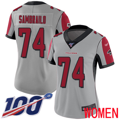 Atlanta Falcons Limited Silver Women Ty Sambrailo Jersey NFL Football #74 100th Season Inverted Legend->youth nfl jersey->Youth Jersey